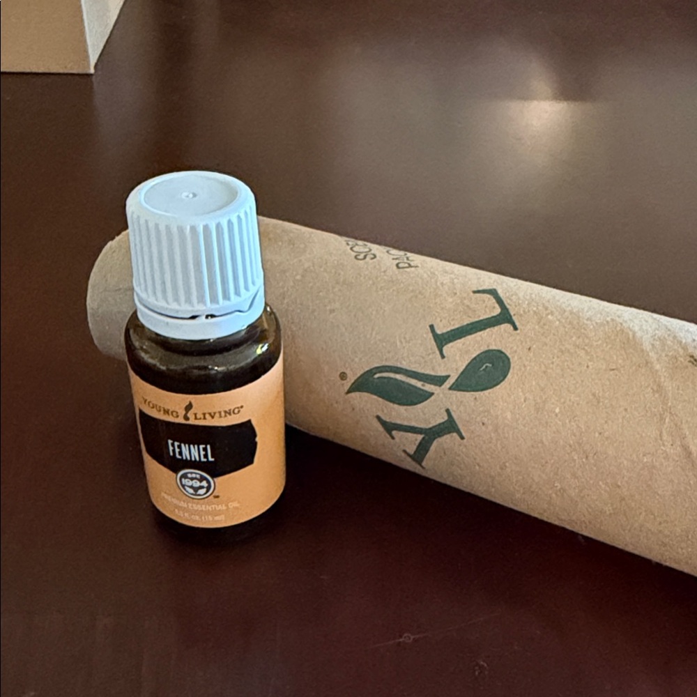Young Living Fennel Essential Oil - Amber Bottle with White Cap and Orange Label